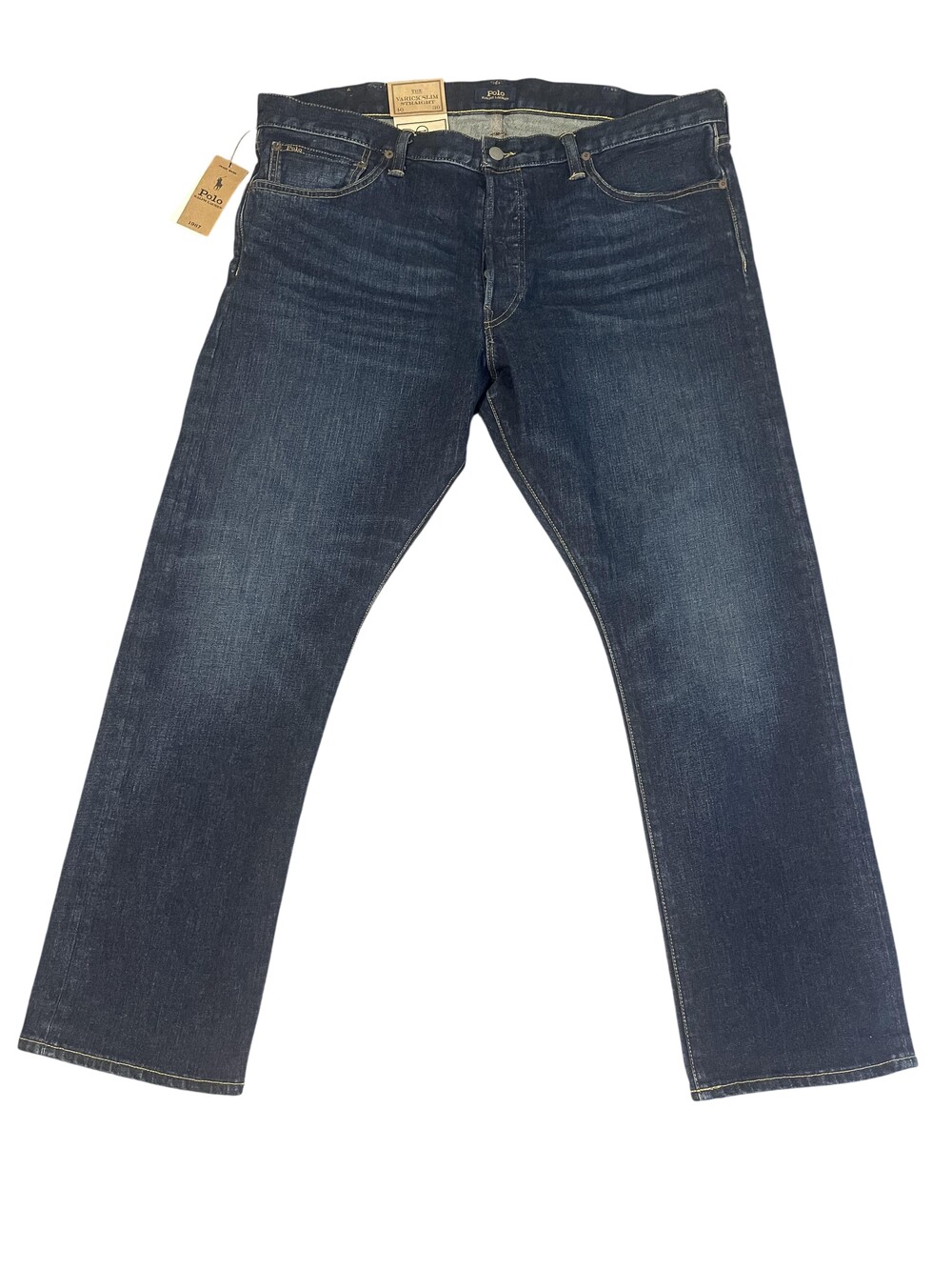 Polo Ralph Lauren Varick Slim Straight Jeans Mens 40x30 Blue Dark Wash Denim